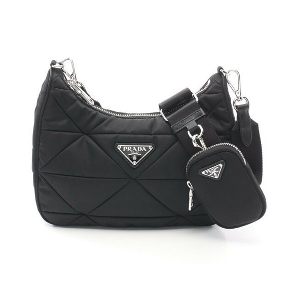 Prada Tessuto Quilting Shoulder Bag Nylon Black - Picture 1 of 5